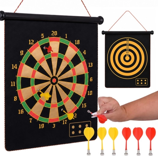 Kétoldalas mágneses darts célpont 6 mágneses nyíllal
