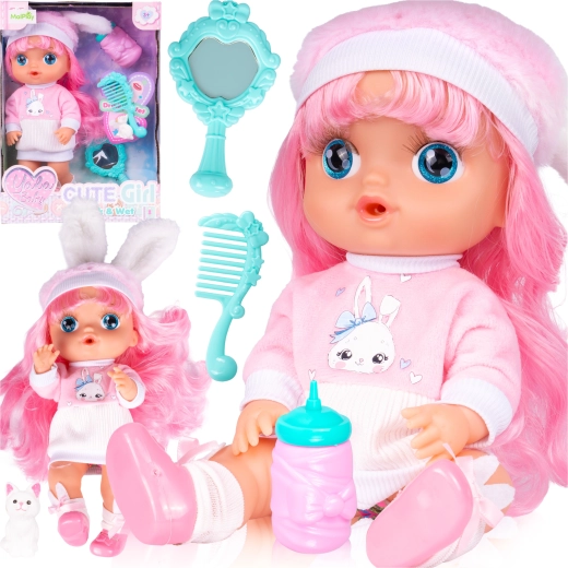 30 cm-es baba iszik és pisil kiegészítőkkel
