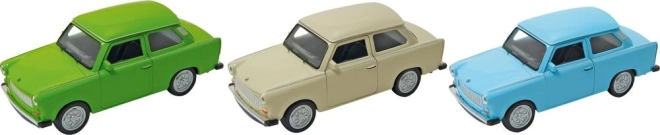 Visszahúzható kisautó Trabant 601 bézs