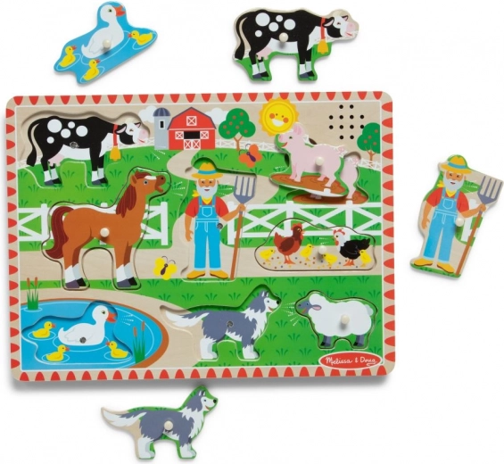 Melissa & Doug fából készült farmás puzzle