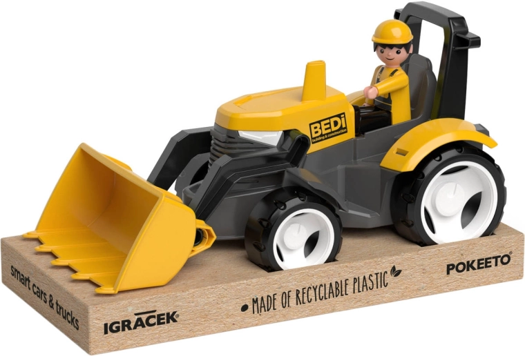 Efko Igráček MultiGO sárga traktor tolólappal és figurával