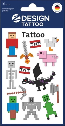Pixel ideiglenes tetoválás gyerekeknek