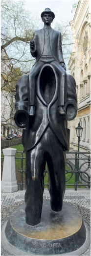 A Franz Kafka-emlékmű panoráma motívuma