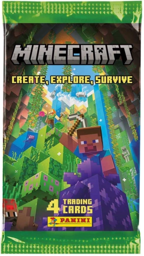 Panini Minecraft gyűjtőkártyák 3. széria (Create, Explore, Survive) – booster tasak 4 kártya