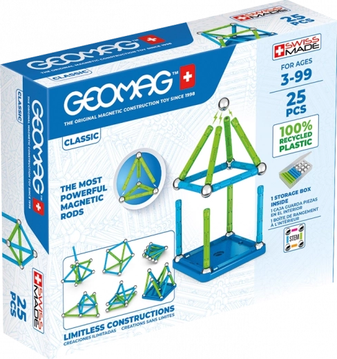 GEOMAG Classic Recycled mágneses építőkészlet – 25 részes