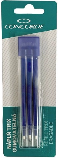 CONCORDE TRIX radírozható tollhoz való utántöltők, 0,7 mm, kék, 3 db