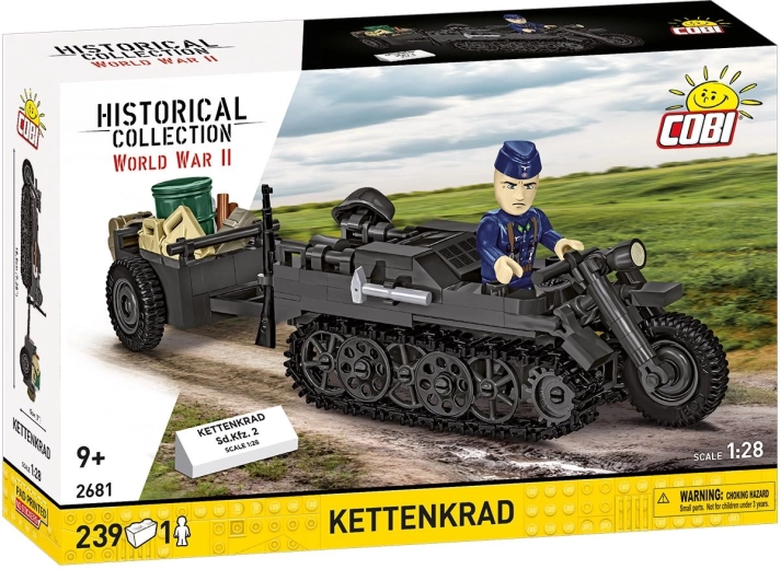 Cobi II WW Sd.Kfz. 2 Kettenkrad pótkocsival 1:28 (239 alkatrész)