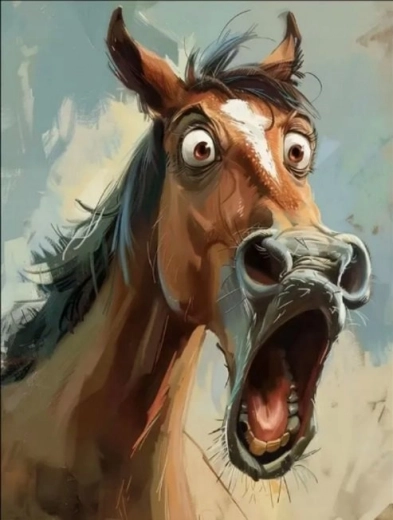 Gyémántszámos festés Meglepett ló 30 × 40 cm