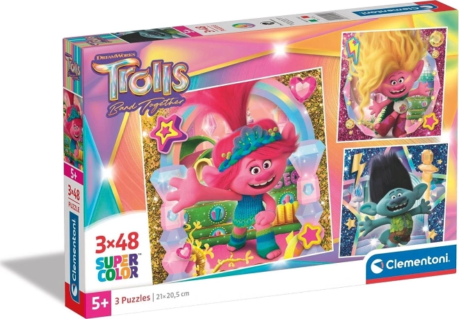 Clementoni puzzle Trollok, 3×48 darab