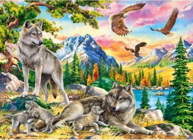 CASTORLAND farkascsalád és sasok puzzle, 300 darab