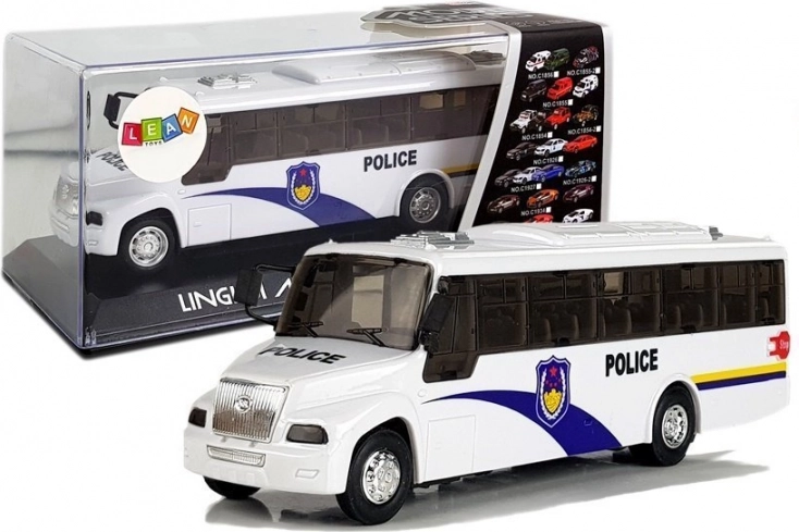 Fehér Rendőrségi Busz Mechanikus Meghajtással és Hanghatásokkal