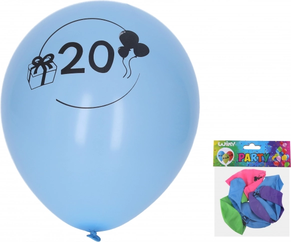 30 cm-es, 20-as számmal ellátott lufik – 5 darabos készlet