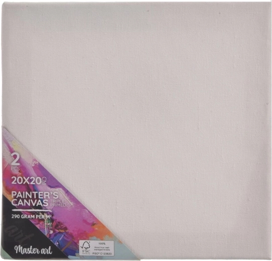 Festővászon 20 × 20 cm, 2 db-os készlet