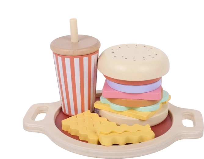 2Kids Toys fa fűzögető fast food (hamburger, sült krumpli és ital)