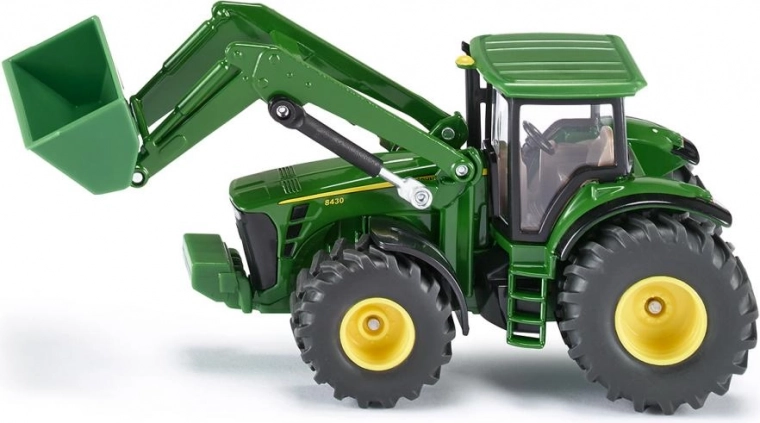 John Deere traktor modell első homlokrakodóval 1:50 SIKU