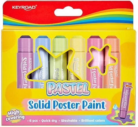 Szilárd temperafesték stiftben KEYROAD Pastel – 6 darabos készlet