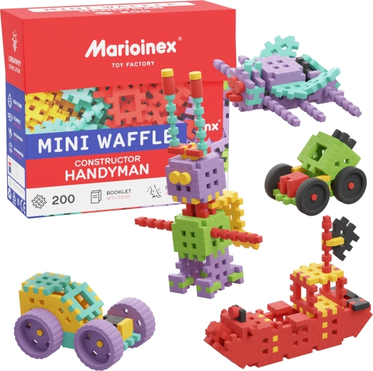 Mini Waffle Konstruktor Majster építőjáték, 200 darab, Marioinex