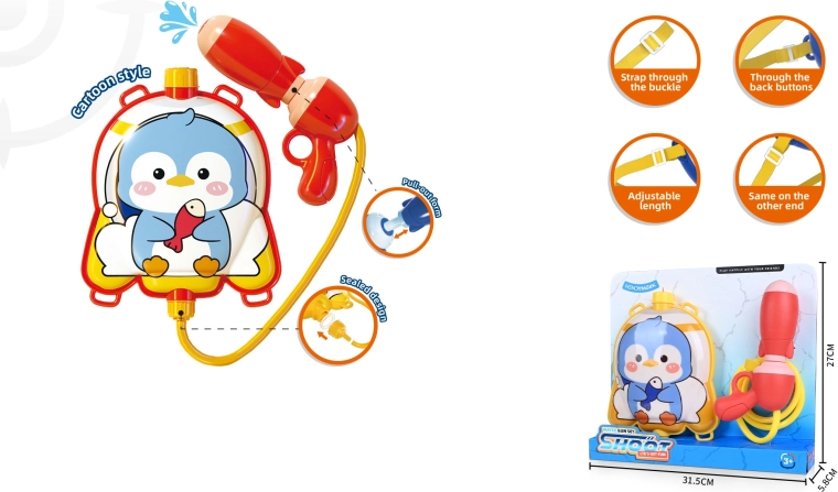 Pingvin hátizsákos víztartályos vízipisztoly