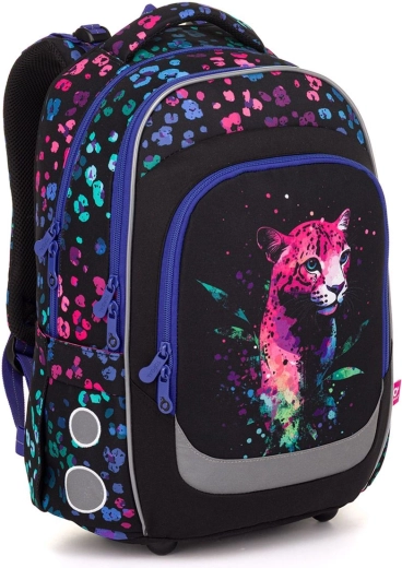 Topgal LORI iskolatáska neon leopárdmintával