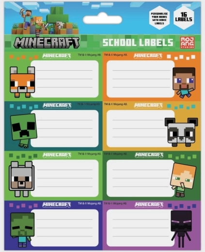 Minecraft füzetcímkék chibi