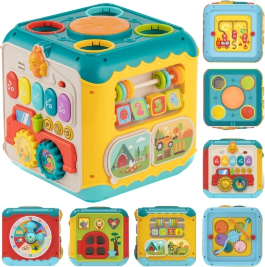 Woopie Baby multifunkciós Montessori készségfejlesztő kocka 6 az 1-ben