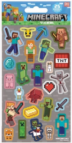 Minecraft matricák szürke, 25 db
