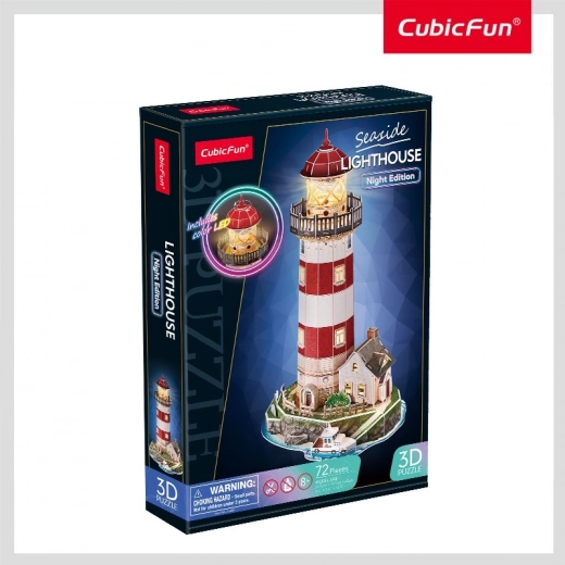 3D puzzle világítótorony LED világítással CUBICFUN Night Edition