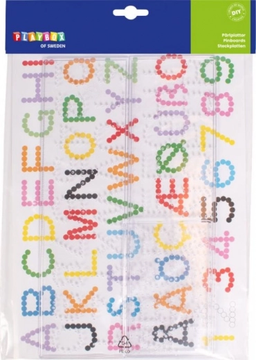 Ábécés vasalható gyöngyalátétek PLAYBOX - betűk és számok