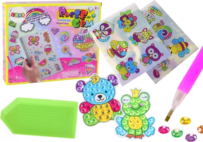 Gyémántfestő készlet – színes állatos matricák