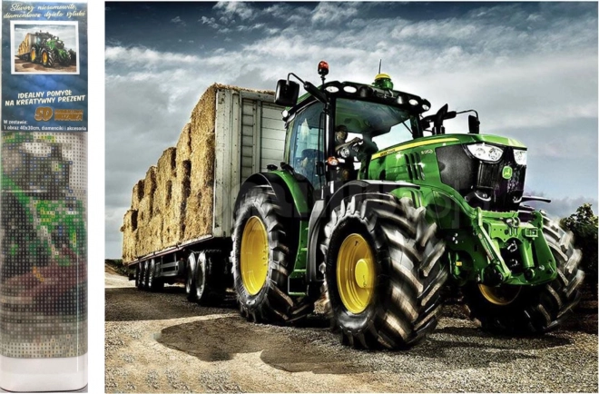 Gyémántfestés Traktor pótkocsival John Deere 30x40 cm
