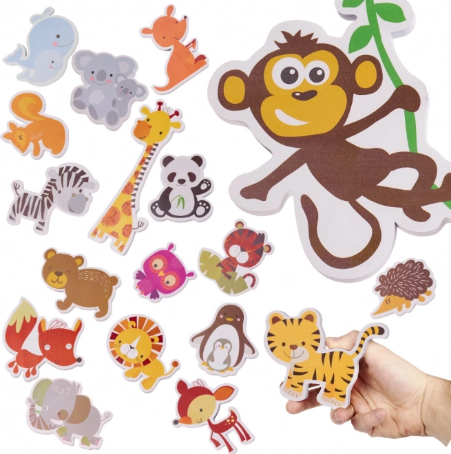 habos állatfigurás fürdő puzzle – 18 darab