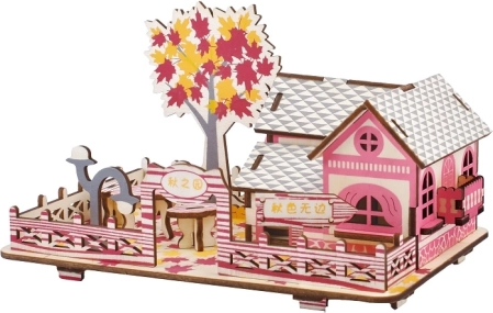 Fa 3D puzzle Őszi ház WOODCRAFT
