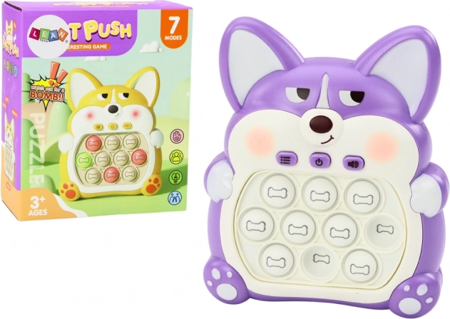 Pop-It Lišák játékkonzol lila 7 játékmód