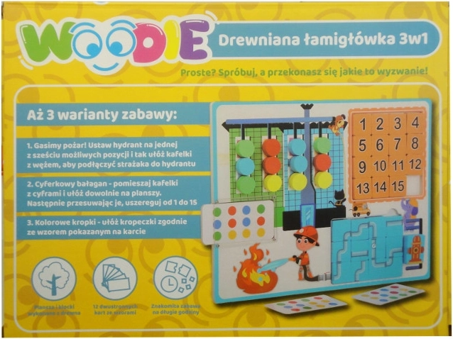 Fa logikai játék 3 az 1-ben Woodie