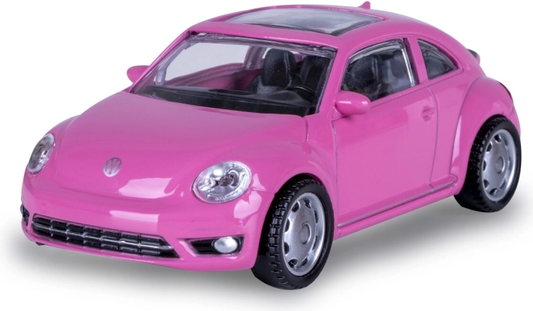 Rózsaszín fém Volkswagen Beetle modell 1:43 méretarányban