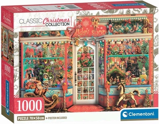 Clementoni puzzle Compact 1000 darabos Holiday Shop