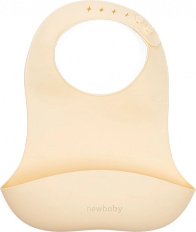 Szilikon előke New Baby bézs 28 cm