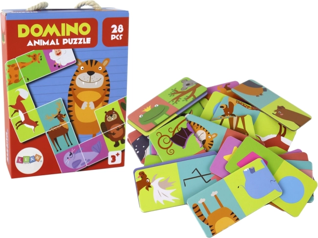 Logikai játék Puzzle Dominó Állatok 28 elem