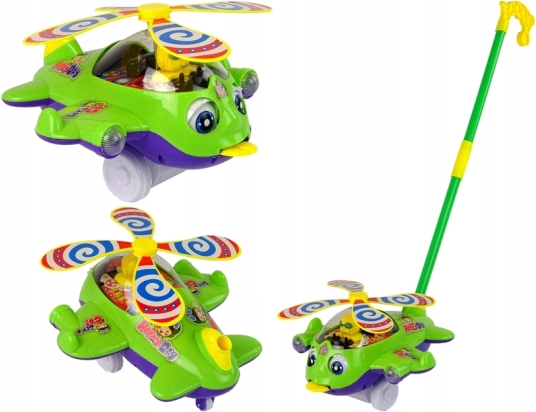 Zöld tolható helikopter pilótával