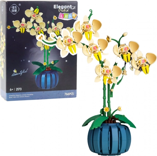 Építőkészlet Orchidea Cserépben Sárga 766 db