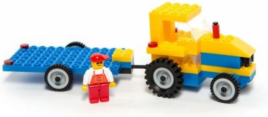 Építőkészlet Traktor Utánfutóval 84db