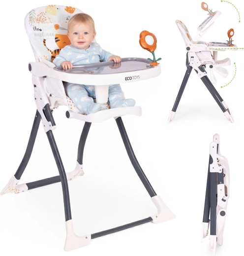 Összecsukható etetőszék játékokkal ECOTOYS