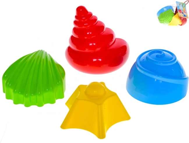 Homokozó formakészlet – kagylók 7–9 cm, 4 db