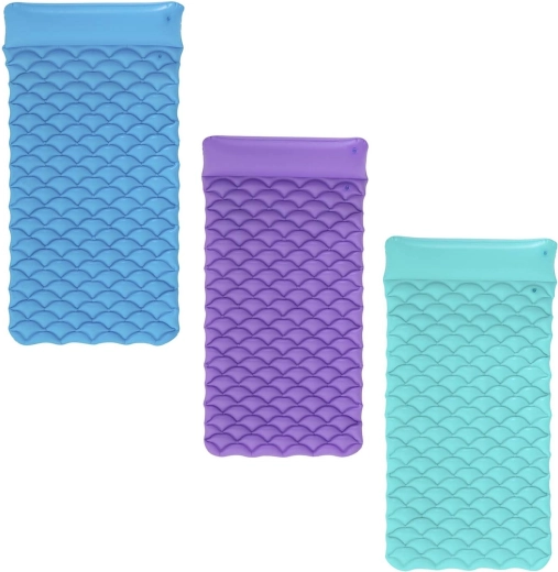 Strandfelfújható matrac párnával 213 × 86 cm – türkiz