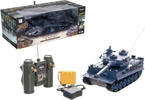 RC tank Tiger I 33 cm hanggal és fénnyel