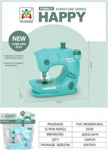 Gyerek varrógép fény- és hangeffektekkel, 14 cm