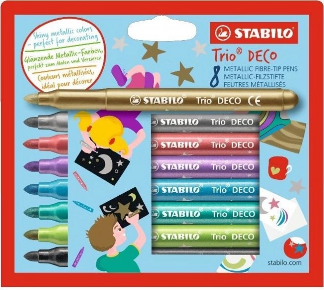STABILO Trio Deco 8 darabos metálfényű filctollkészlet