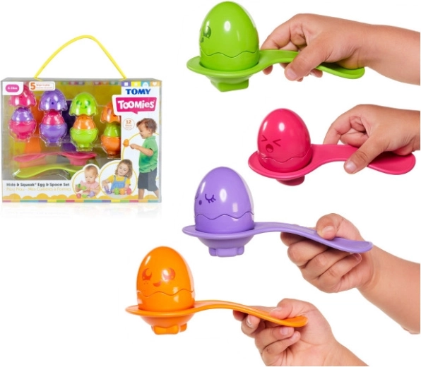 Tomy Toomies tojások kanalakkal Hide & Squeak