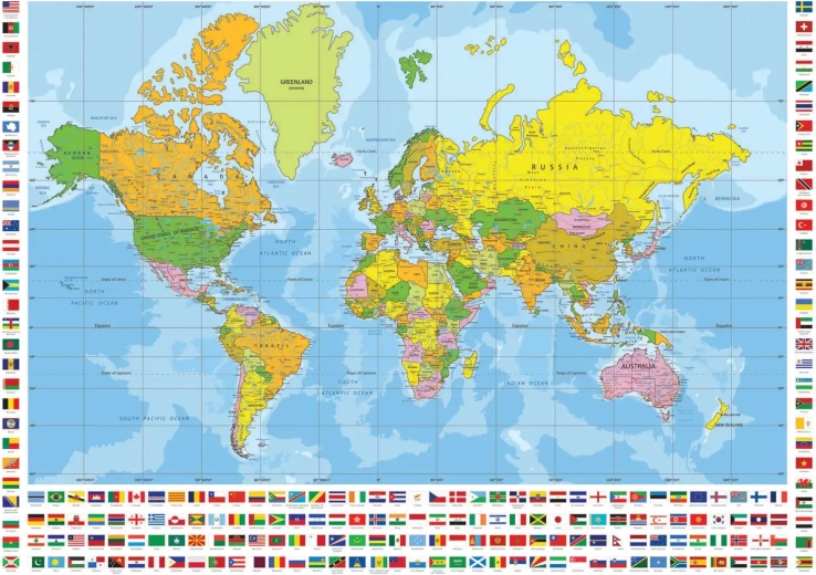 Puzzle Politikai világtérkép XL 700 darab