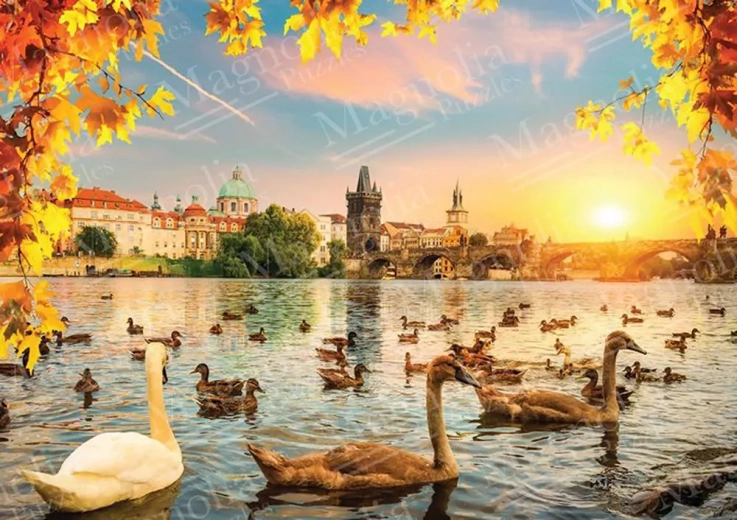 Puzzle – hattyúk a Károly hídnál, 1000 darab